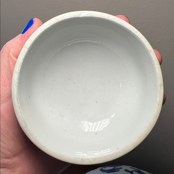 Vintage Blue & White Chinoiserie Double Happiness Tea Ginger Jar w/ Lid - Picture 9 of 11